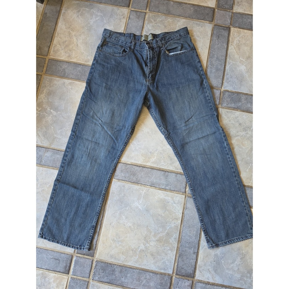 Wrangler Relaxed Straight Jeans Men's 36x30 Blue Denim pants Distressed